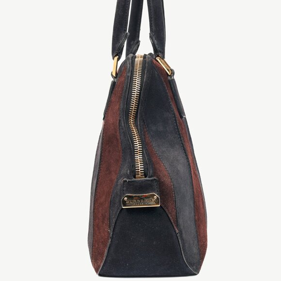 Burberry Prorsum Orchard Black Currant and Plum Suede Stripes Bag - Picture 3 of 16